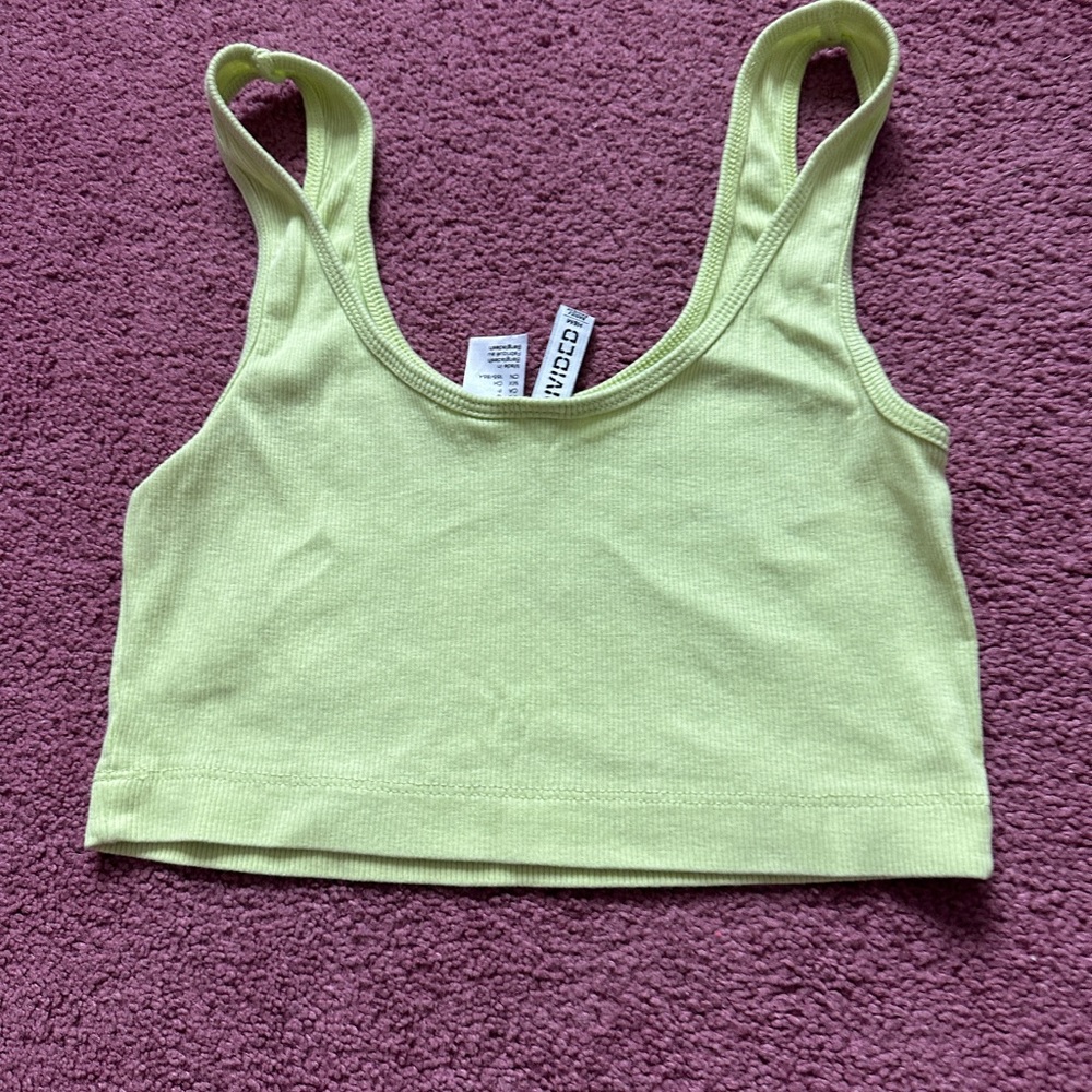 H & M cropped tank pastel neon yellow